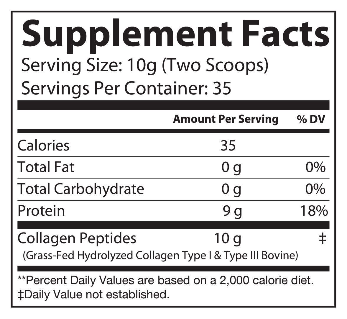 ROC450 supplement facts panel