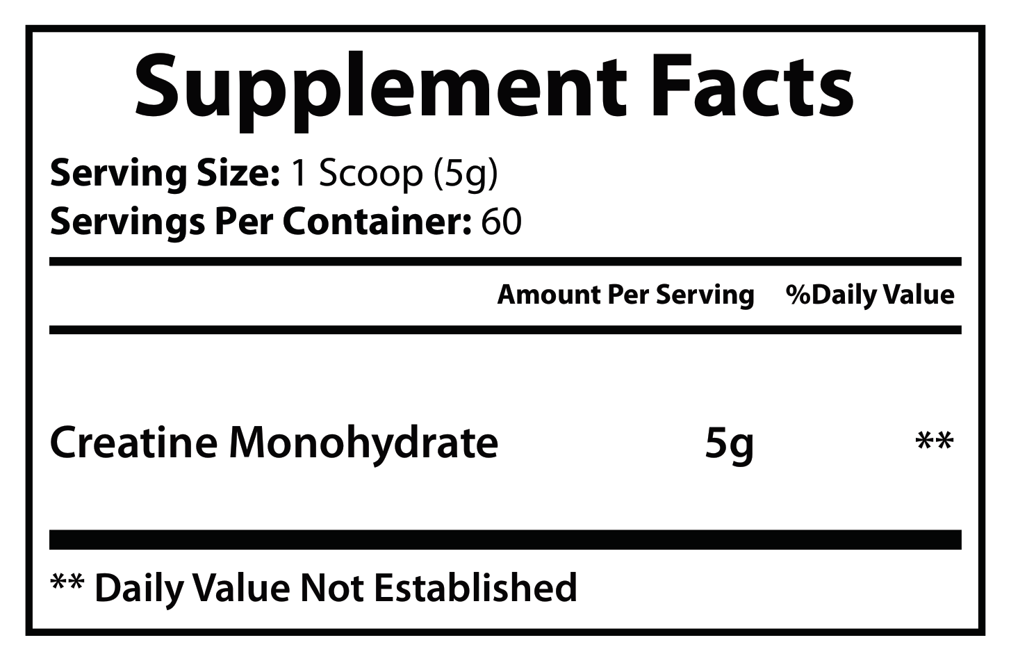 ROC609 supplement facts panel