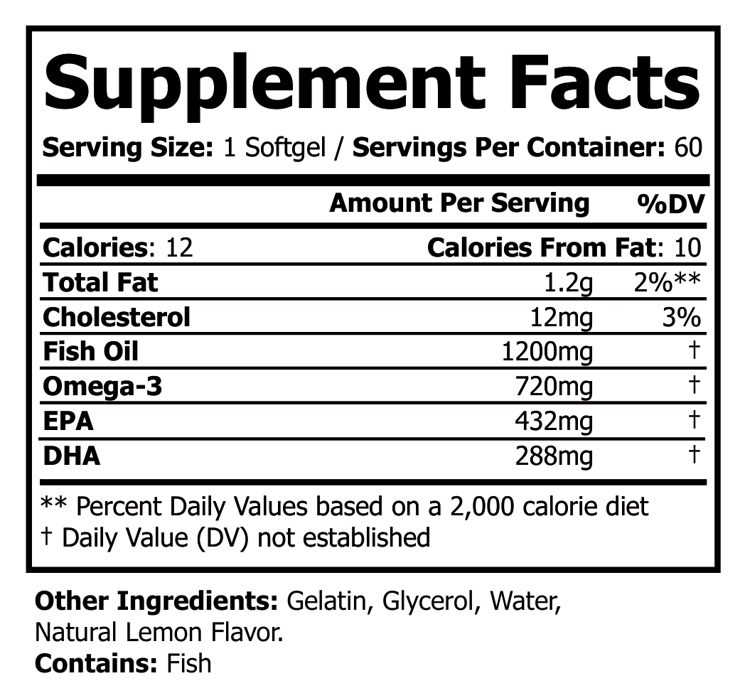 ROC814 supplement facts panel