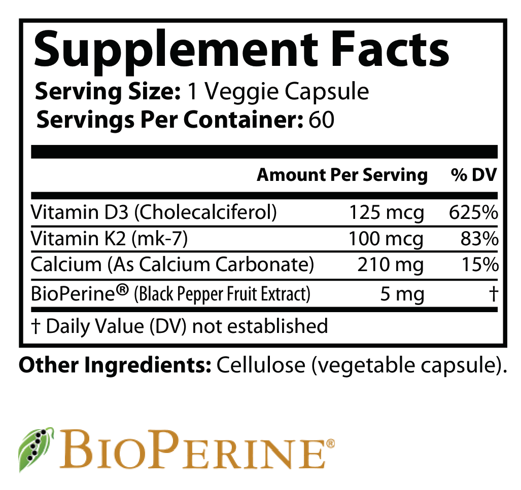 ROC831 supplement facts panel